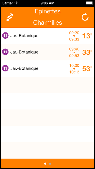 Parcours TPG pour iPhone